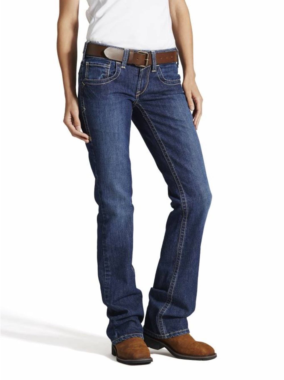 Ariat Women's FR Mid Rise Boot Cut Denim Jeans Fire Resistant 30R Western Work
